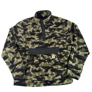 Carhartt Duck Camo Fleece Sherpa Jacket Mens Large Tall Relaxed Fit Green